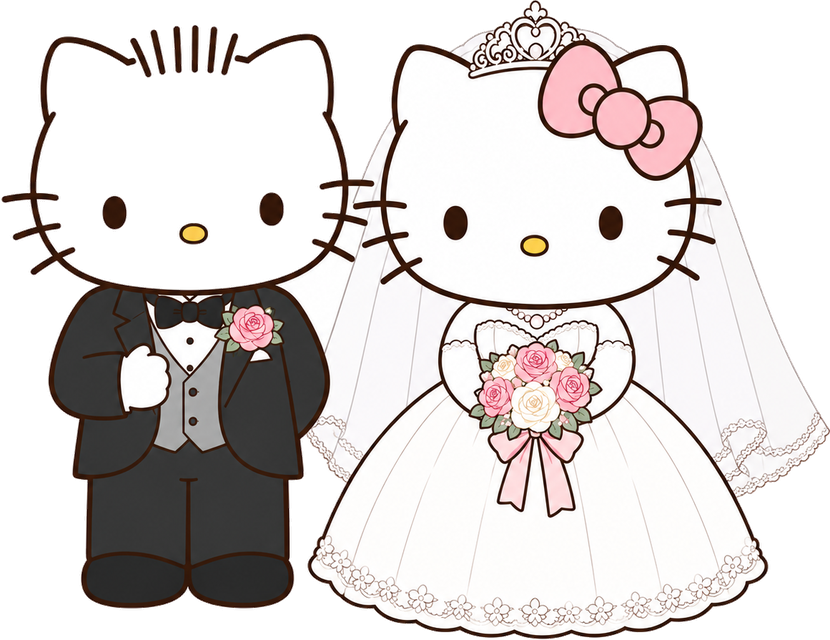 Hello Kitty and Dear Daniel, the bride and groom